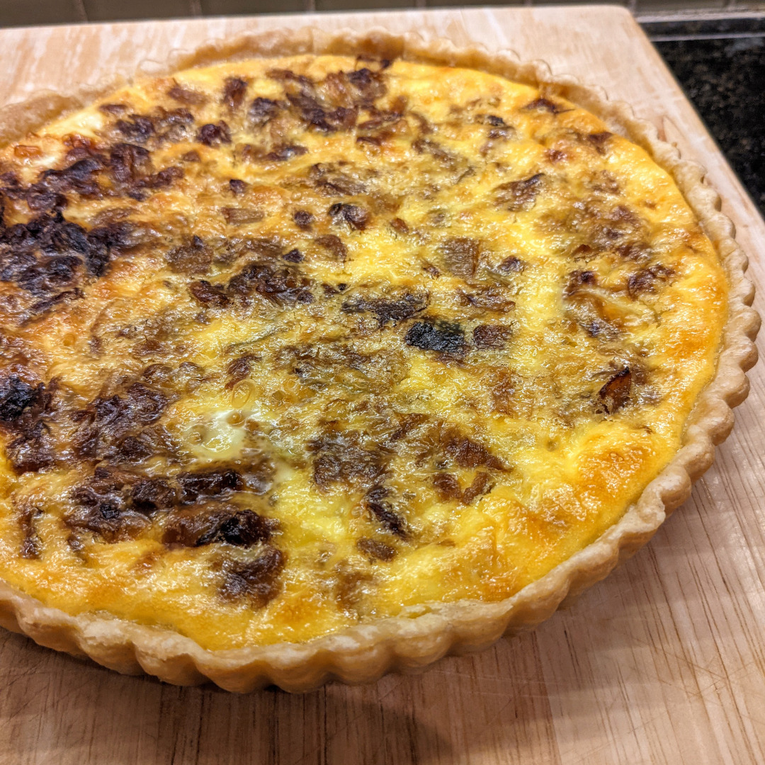 Caramelized leek and onion quiche