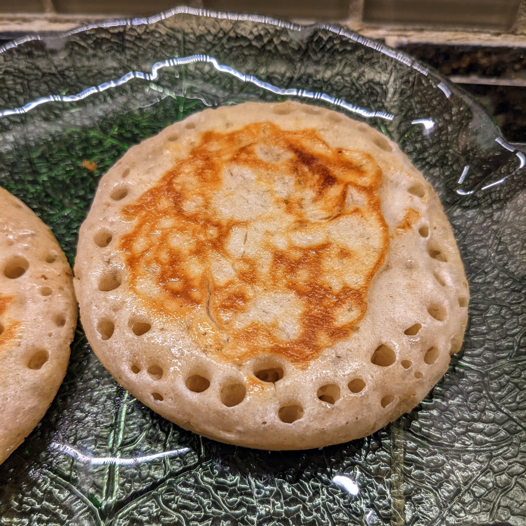 A buttery crumpet